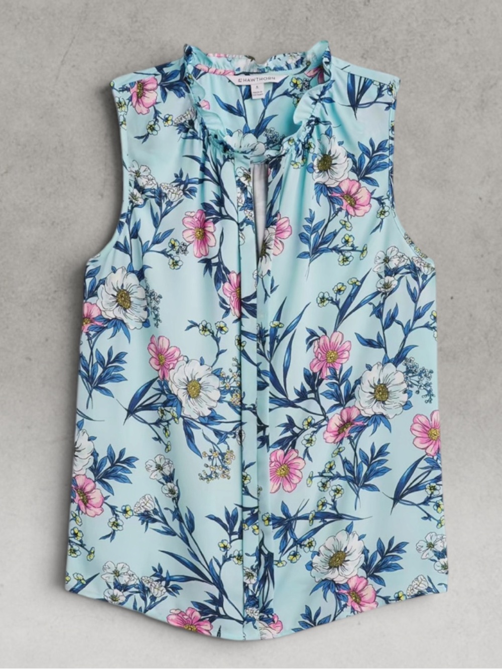 Light Blue Orlee Mixed Material Sleeveless Top by 41 HAWTHORN